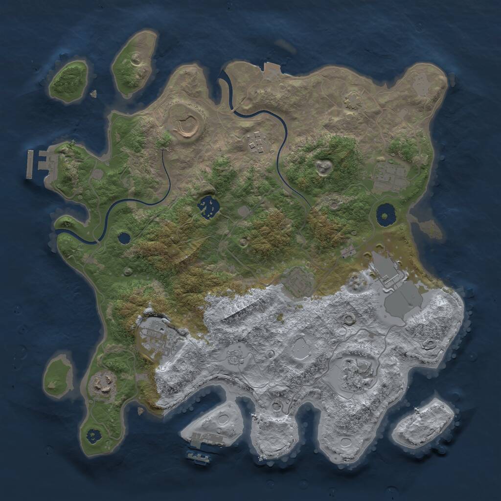 Rust Map: Procedural Map, Size: 3500, Seed: 162621027, 15 Monuments