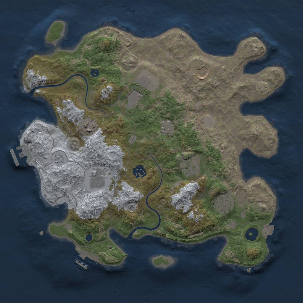 Rust Map: Procedural Map, Size: 3500, Seed: 897915086, 14 Monuments