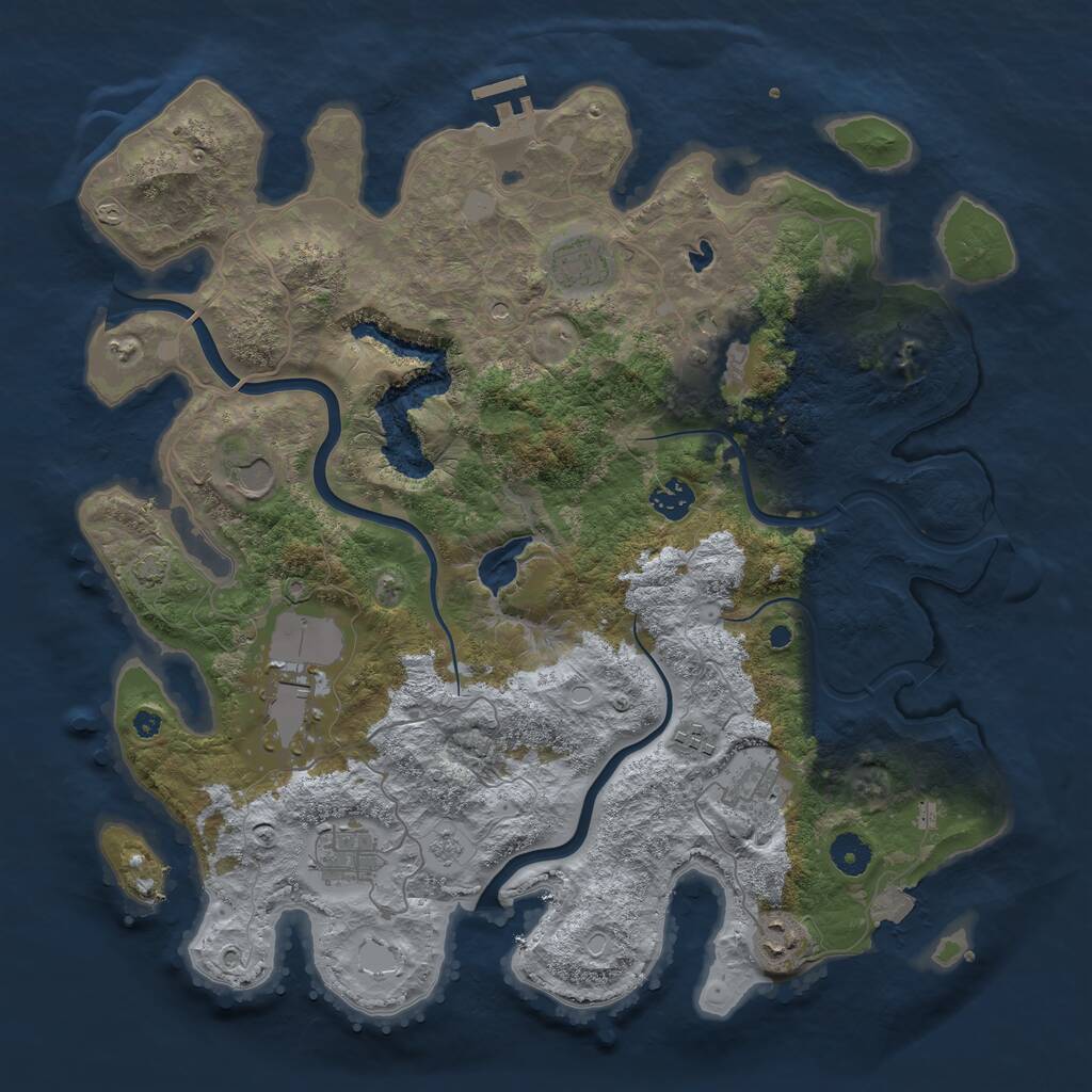 Rust Map: Procedural Map, Size: 4000, Seed: 116316108, 14 Monuments