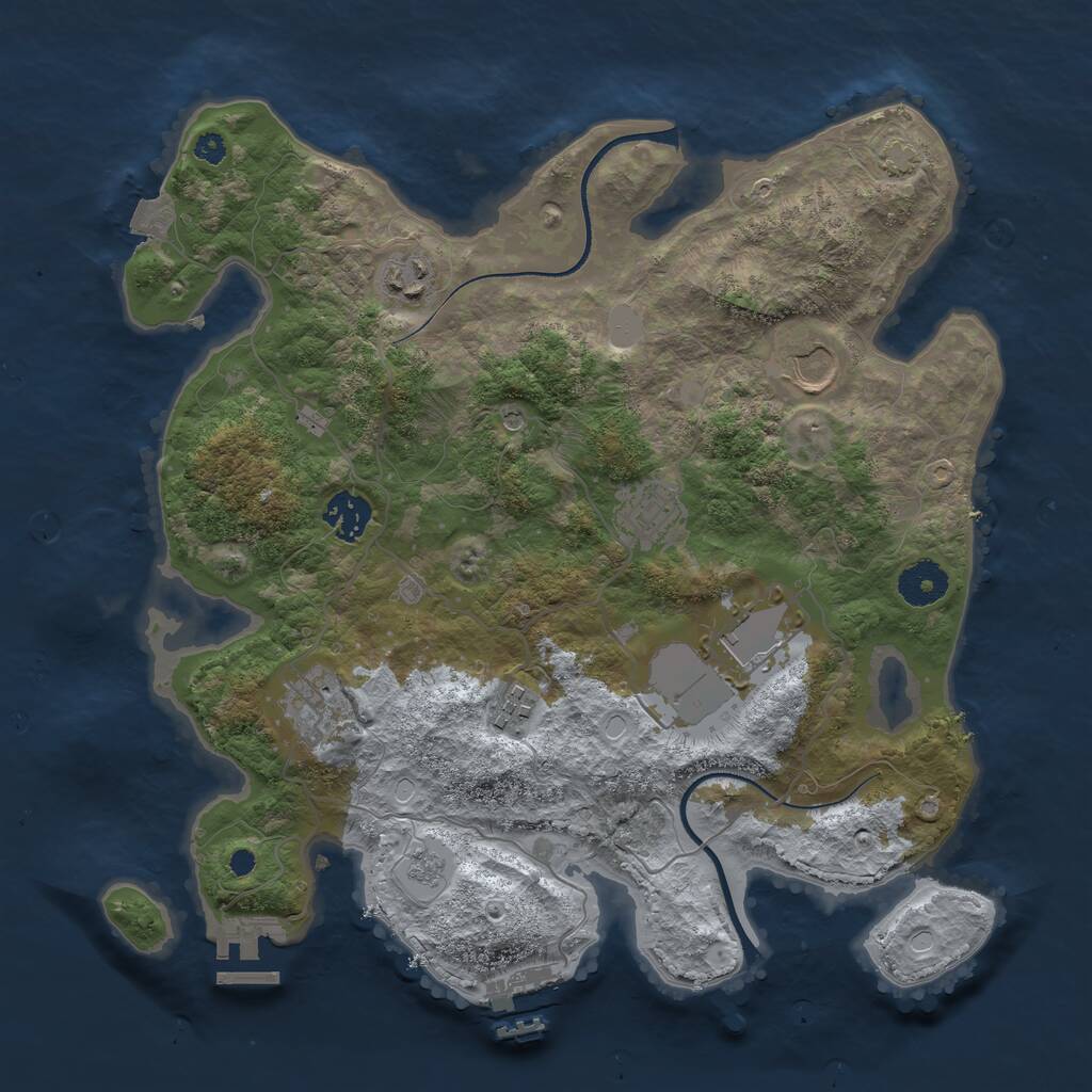 Rust Map: Procedural Map, Size: 3500, Seed: 766733760, 13 Monuments