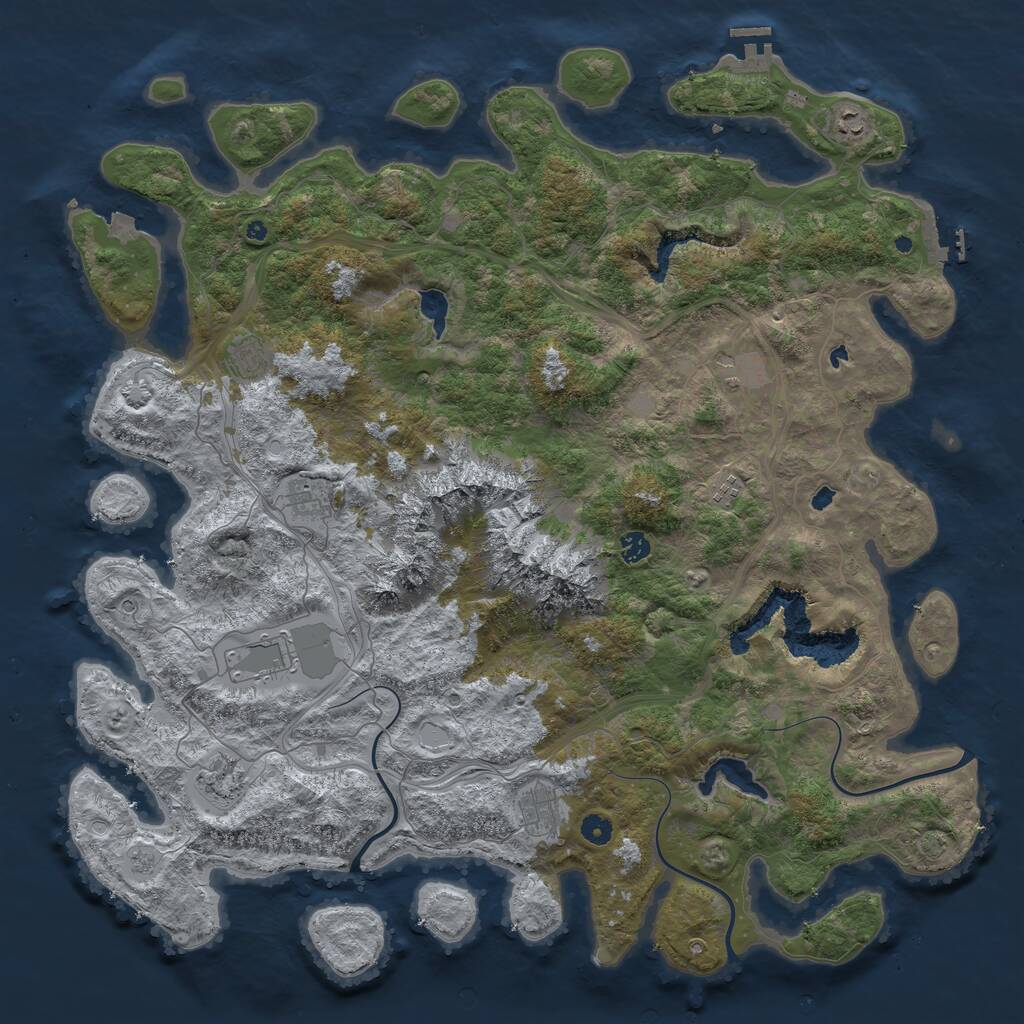 Rust Map: Procedural Map, Size: 5000, Seed: 32567456, 15 Monuments
