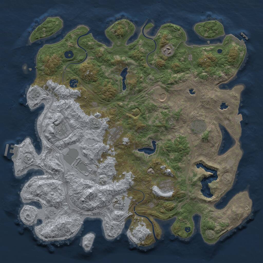 Rust Map: Procedural Map, Size: 4500, Seed: 238695032, 16 Monuments