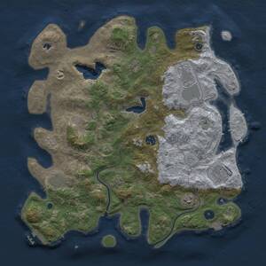 Thumbnail Rust Map: Procedural Map, Size: 4000, Seed: 1417624786, 12 Monuments