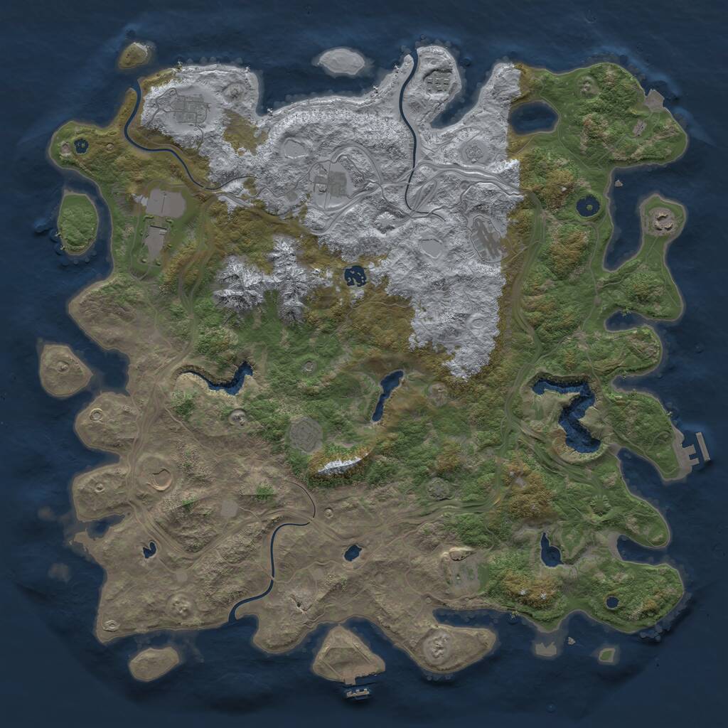 Rust Map: Procedural Map, Size: 5000, Seed: 6181, 16 Monuments