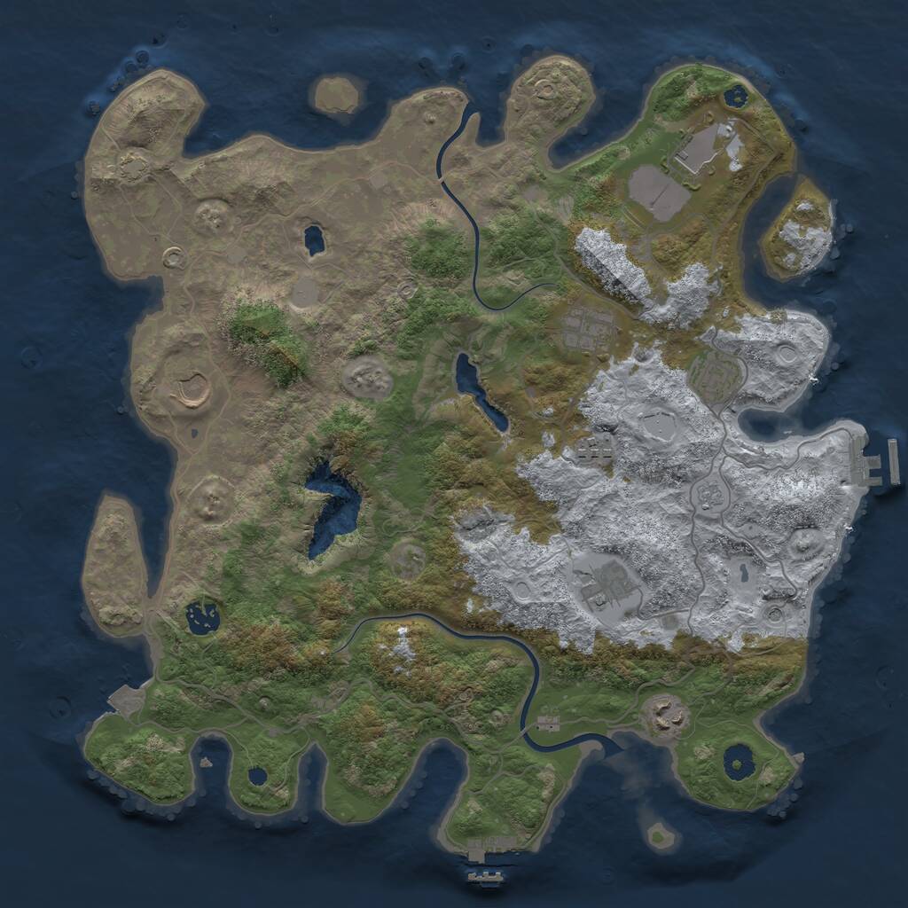 Rust Map: Procedural Map, Size: 4000, Seed: 782349, 14 Monuments
