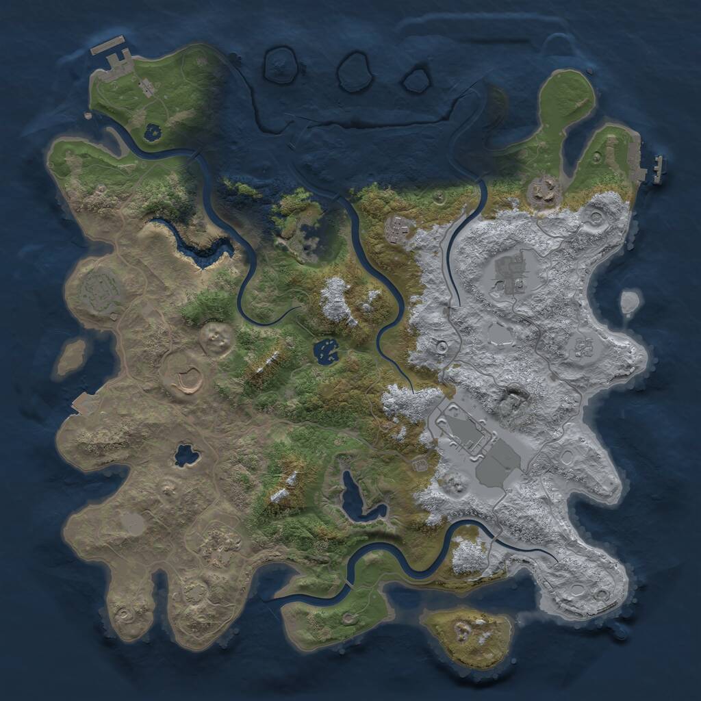 Rust Map: Procedural Map, Size: 4000, Seed: 6739480, 15 Monuments