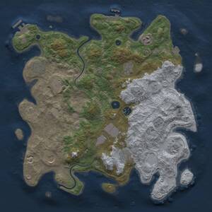 Thumbnail Rust Map: Procedural Map, Size: 3850, Seed: 136082146, 16 Monuments