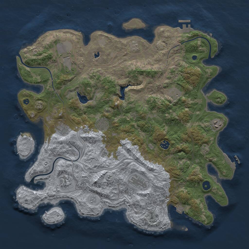 Rust Map: Procedural Map, Size: 4250, Seed: 1450029479, 15 Monuments