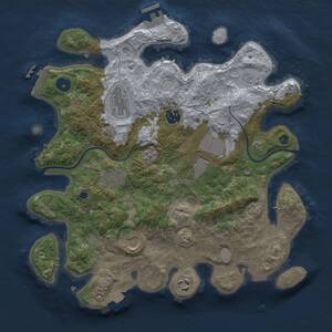 Thumbnail Rust Map: Procedural Map, Size: 3500, Seed: 1523966467, 13 Monuments