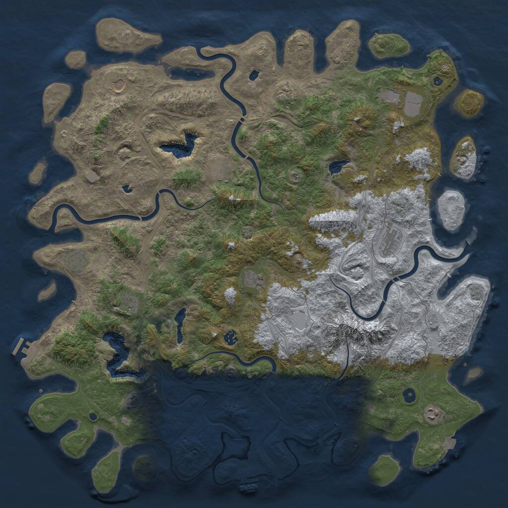 Rust Map: Procedural Map, Size: 5500, Seed: 1014290088, 17 Monuments