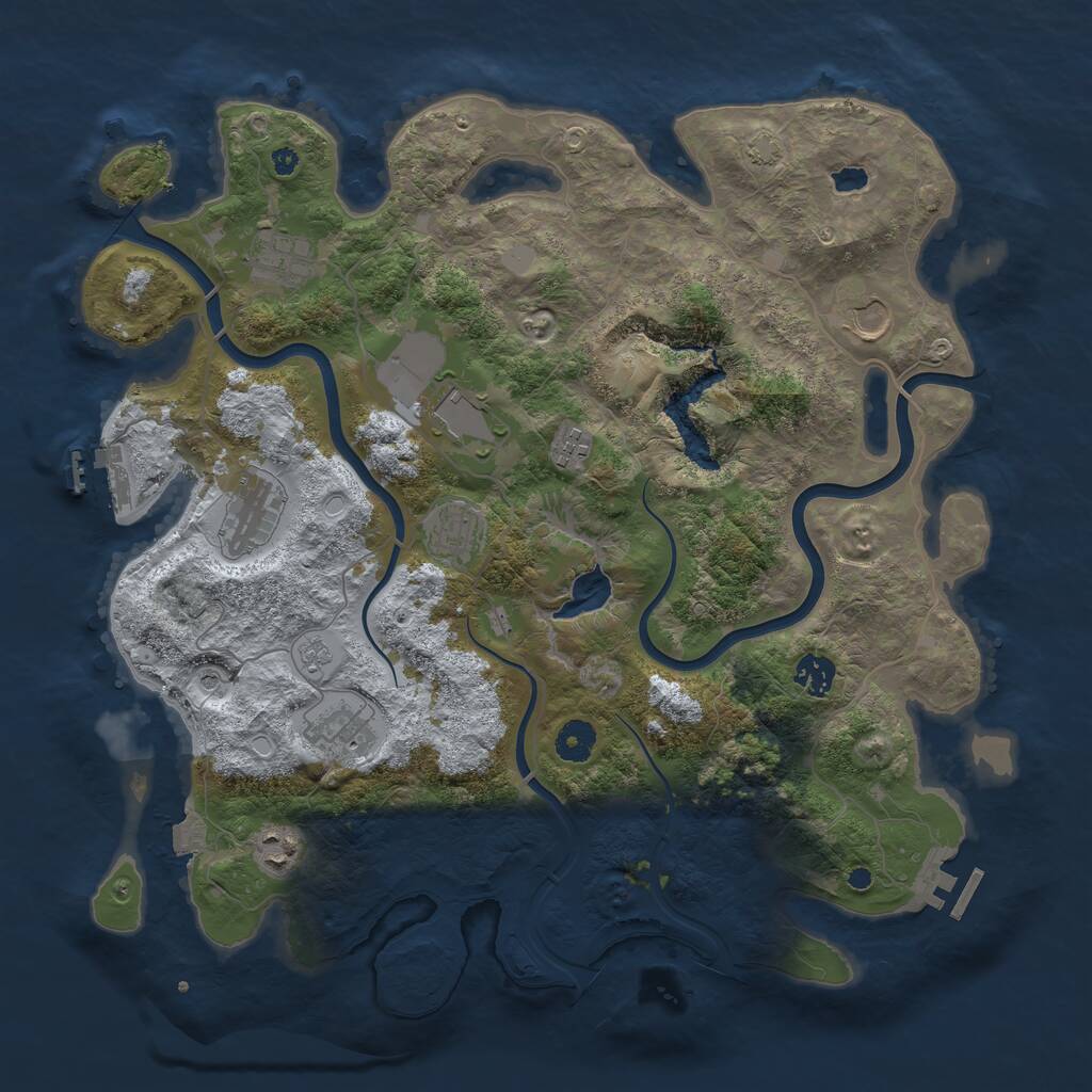 Rust Map: Procedural Map, Size: 4000, Seed: 1922783245, 15 Monuments