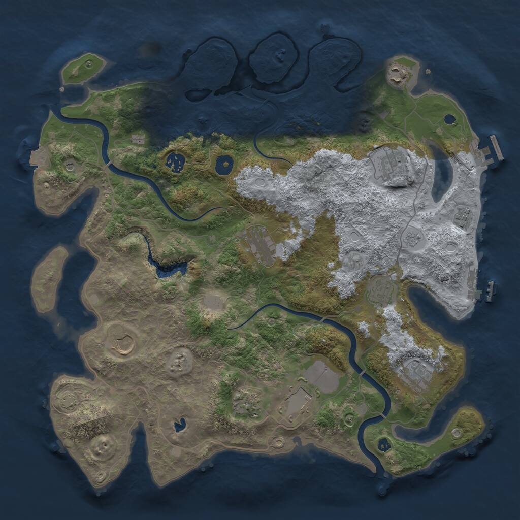 Rust Map: Procedural Map, Size: 4000, Seed: 7894235, 16 Monuments