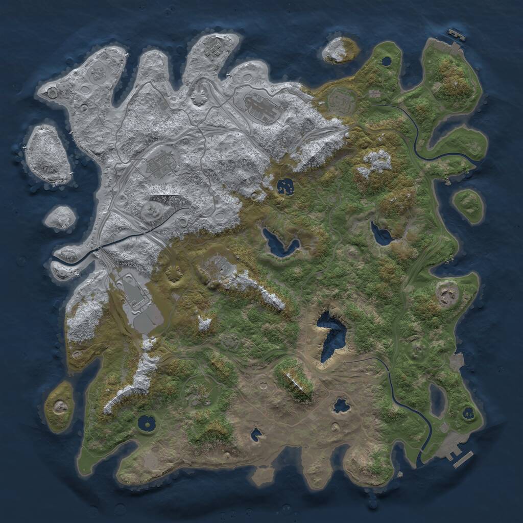 Rust Map: Procedural Map, Size: 4500, Seed: 7876513, 15 Monuments