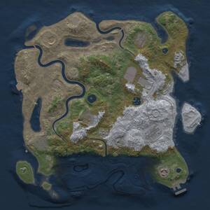 Thumbnail Rust Map: Procedural Map, Size: 3700, Seed: 736199057, 14 Monuments