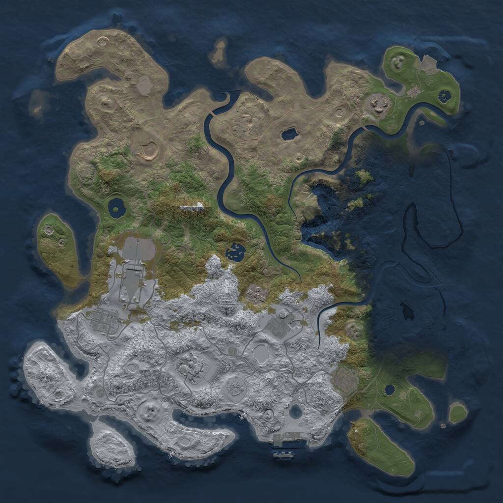 Rust Map: Procedural Map, Size: 4000, Seed: 495163748, 15 Monuments