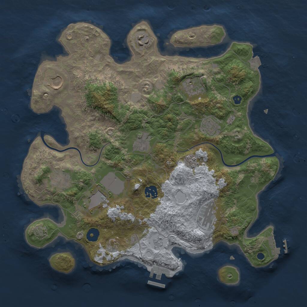 Rust Map: Procedural Map, Size: 3500, Seed: 134301104, 15 Monuments