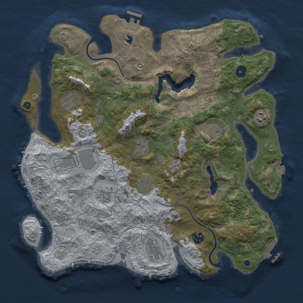Rust Map: Procedural Map, Size: 4000, Seed: 812965061, 16 Monuments