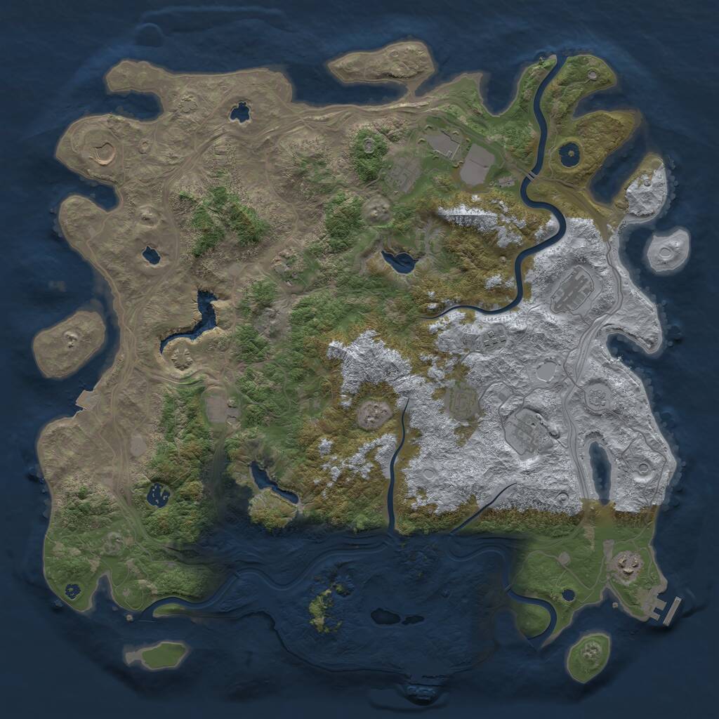 Rust Map: Procedural Map, Size: 4800, Seed: 1349812810, 17 Monuments
