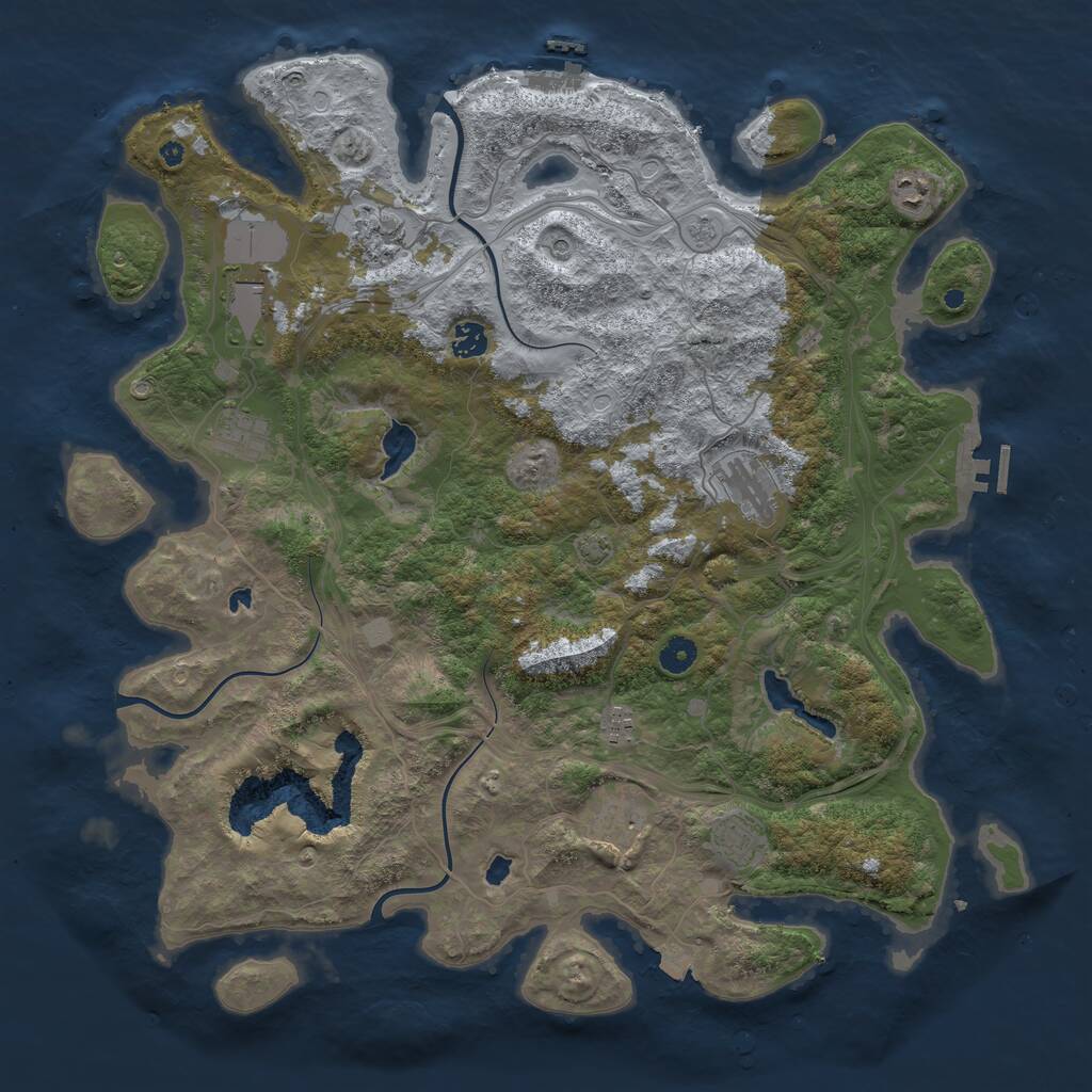 Rust Map: Procedural Map, Size: 4500, Seed: 6181, 15 Monuments
