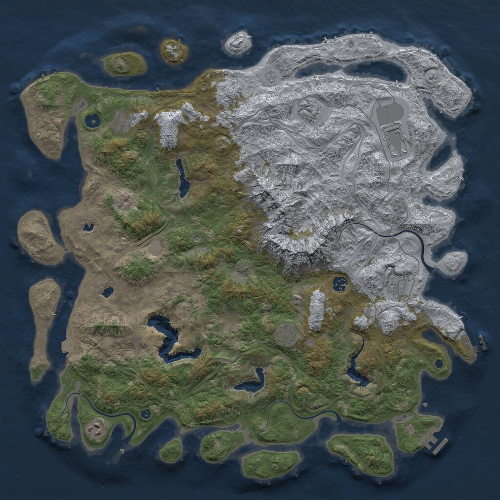 Rust Map: Procedural Map, Size: 5000, Seed: 558902263, 14 Monuments