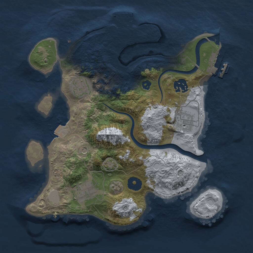 Rust Map: Procedural Map, Size: 2700, Seed: 1657286321, 10 Monuments