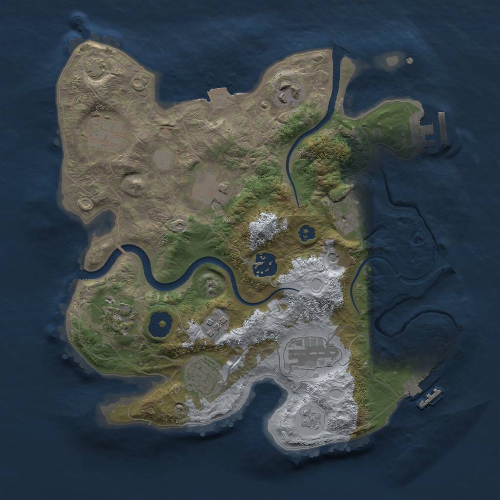 Rust Map: Procedural Map, Size: 3000, Seed: 171907387, 15 Monuments