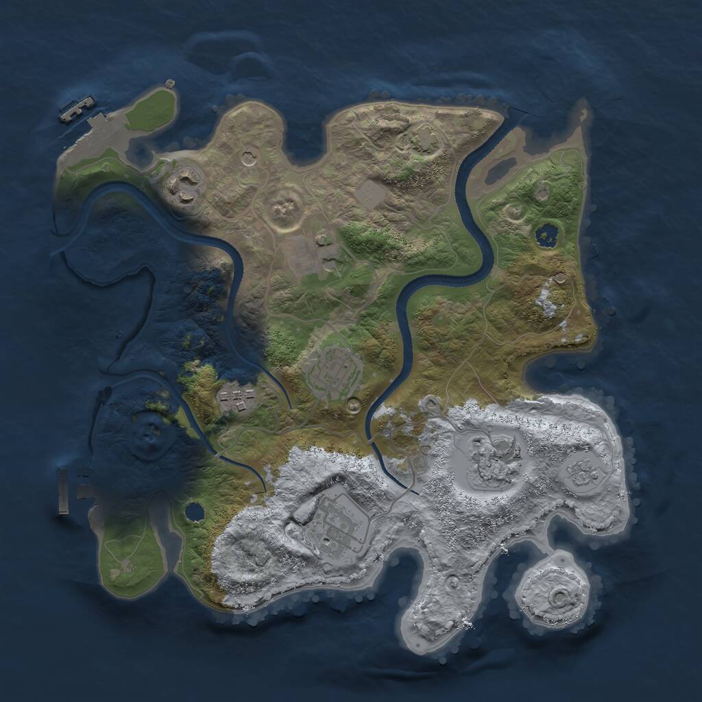 Rust Map: Procedural Map, Size: 3000, Seed: 1958294405, 12 Monuments