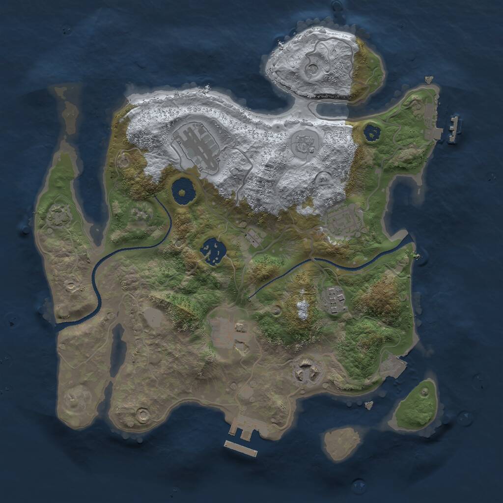Rust Map: Procedural Map, Size: 3000, Seed: 997979180, 12 Monuments