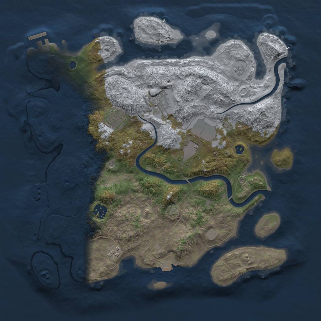 Rust Map: Procedural Map, Size: 3500, Seed: 368747362, 11 Monuments