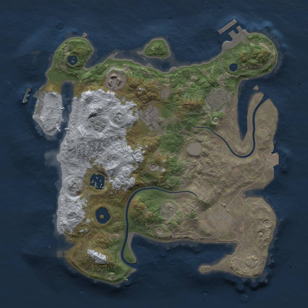 Rust Map: Procedural Map, Size: 3000, Seed: 16548, 11 Monuments