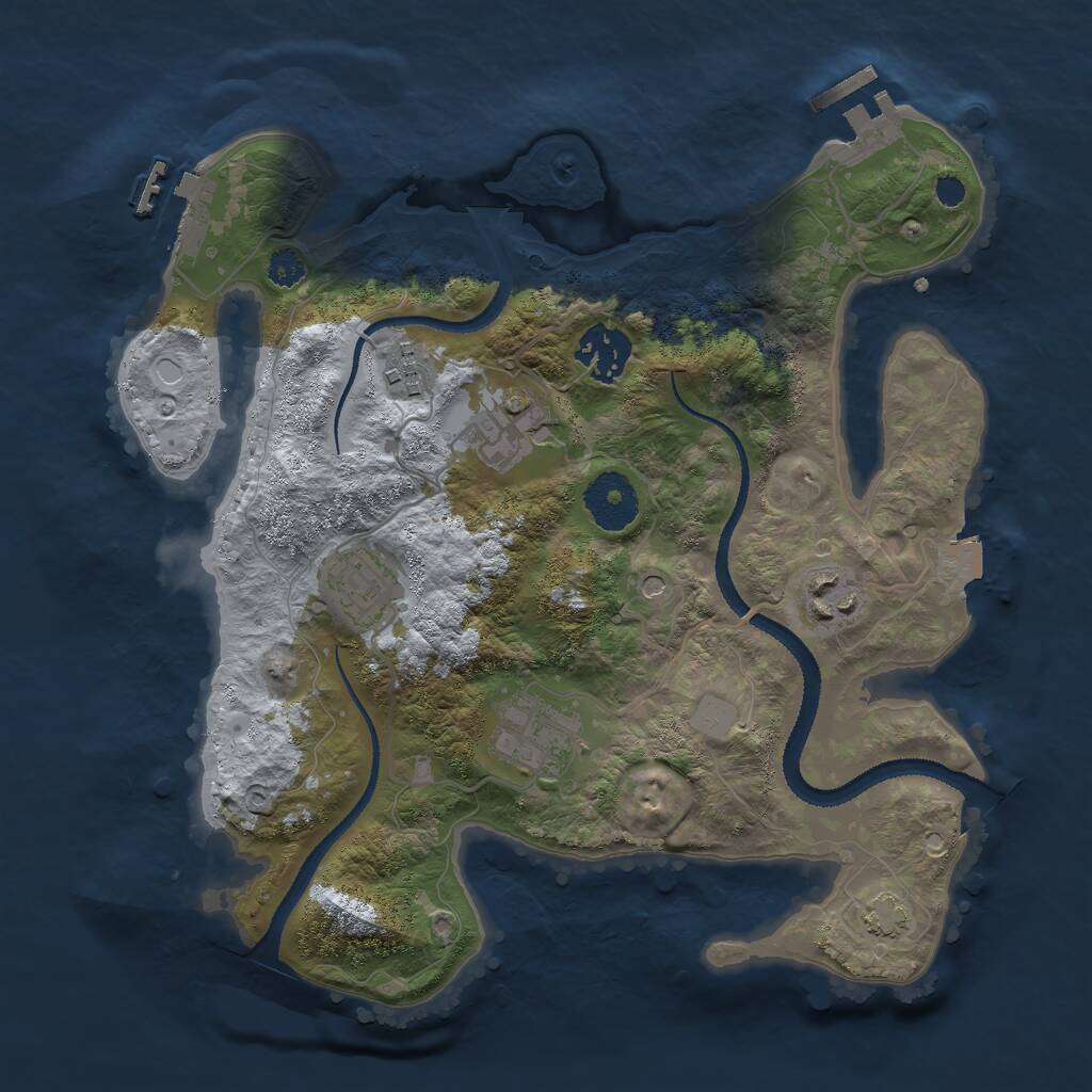 Rust Map: Procedural Map, Size: 3000, Seed: 16548, 11 Monuments