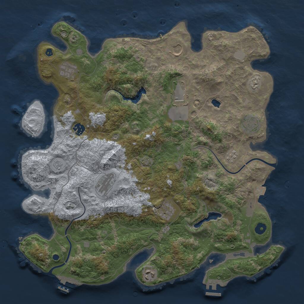 Rust Map: Procedural Map, Size: 4000, Seed: 906664769, 15 Monuments