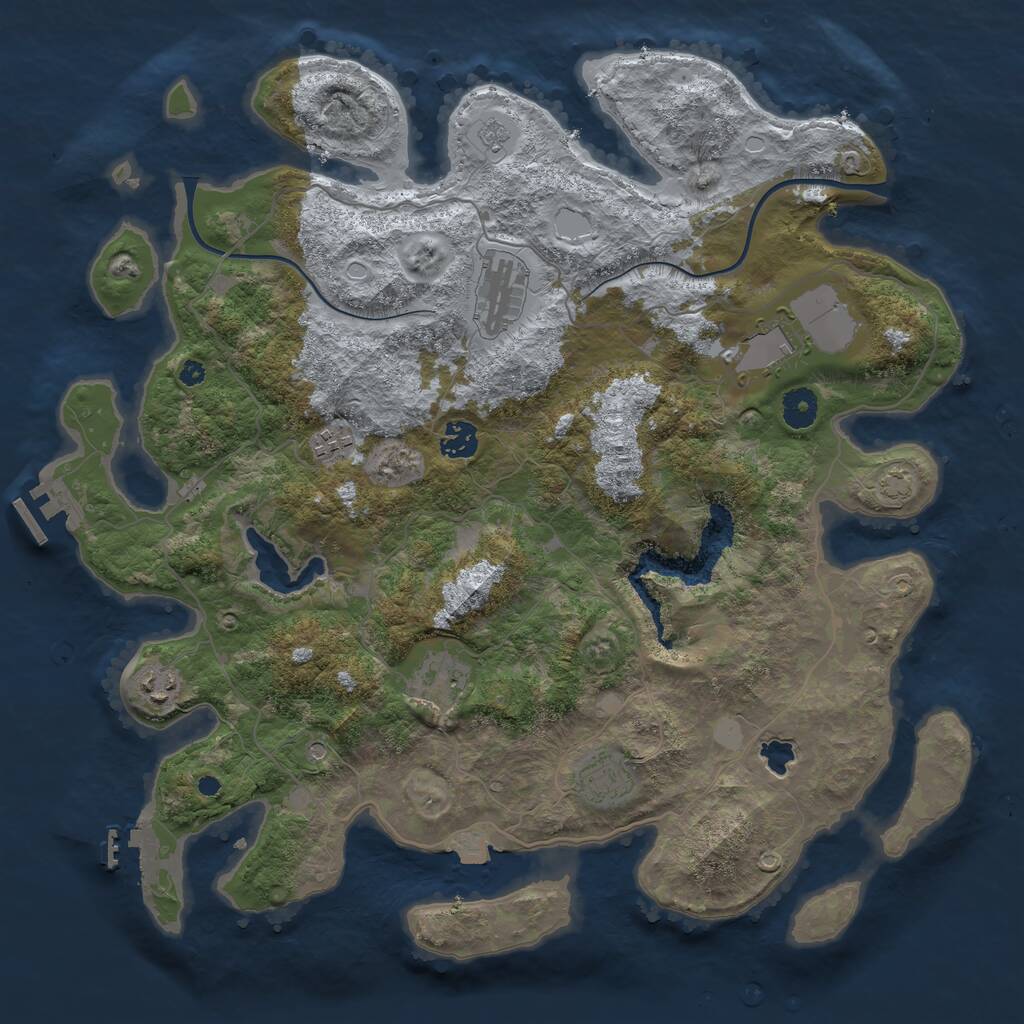 Rust Map: Procedural Map, Size: 4000, Seed: 14531998, 13 Monuments