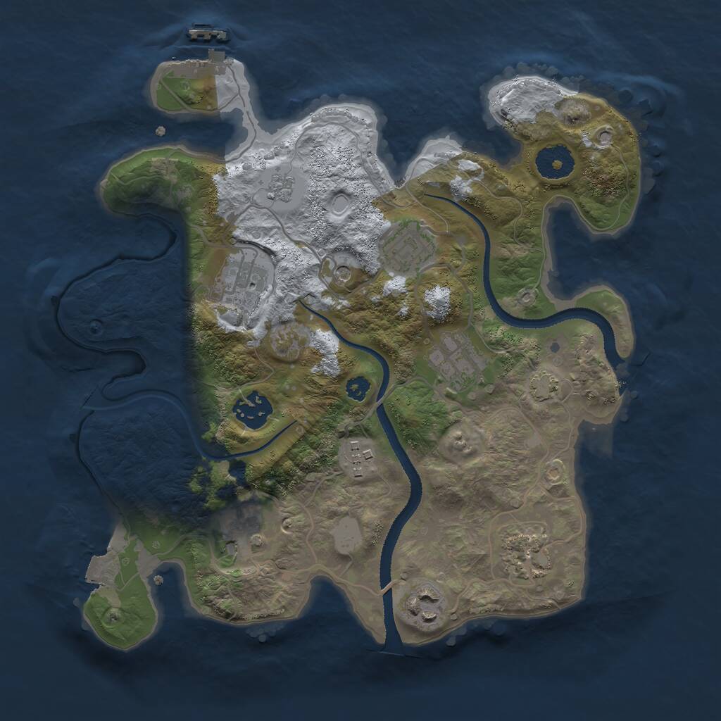 Rust Map: Procedural Map, Size: 3000, Seed: 551815495, 13 Monuments