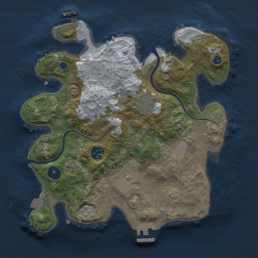 Rust Map: Procedural Map, Size: 3000, Seed: 551815495, 10 Monuments