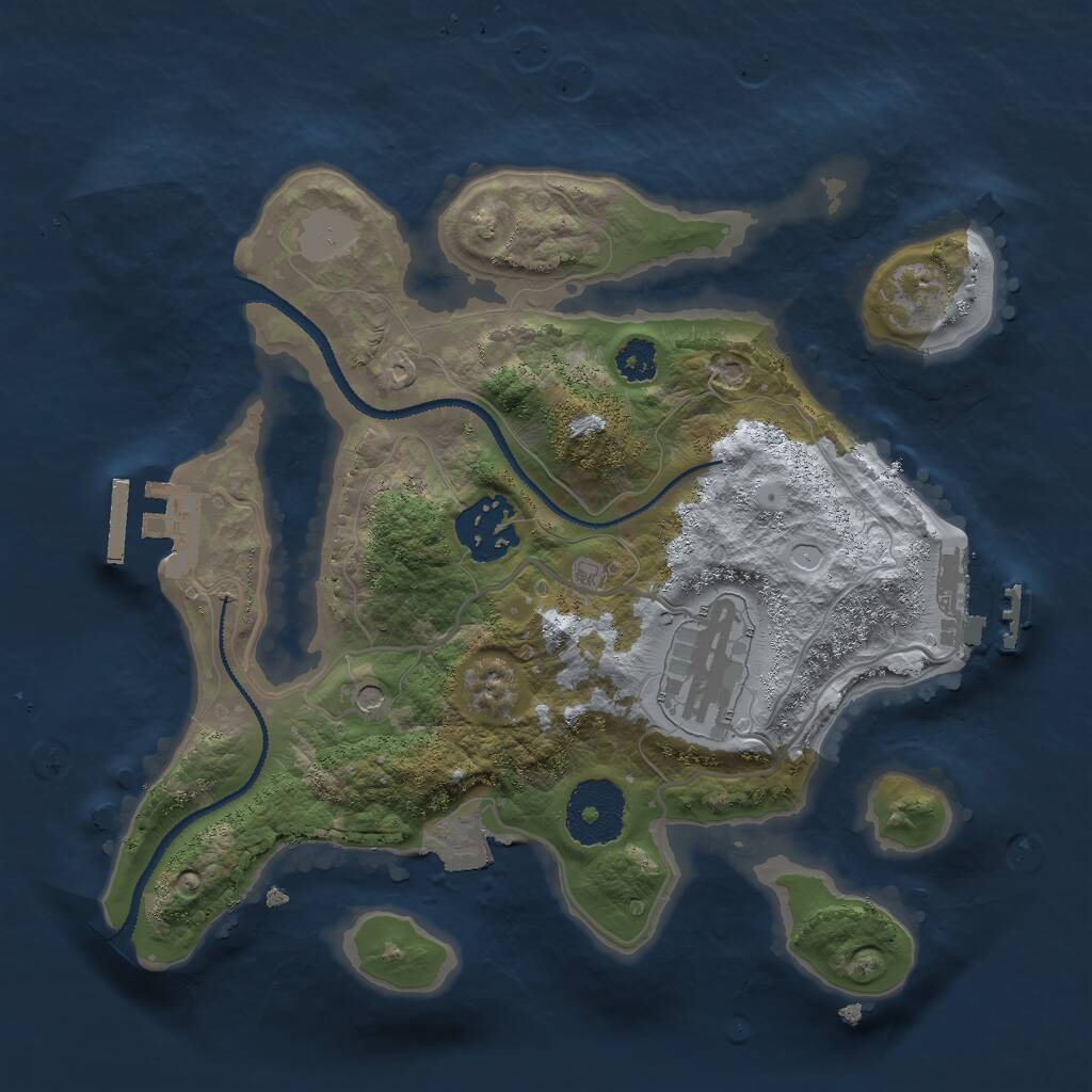 Rust Map: Procedural Map, Size: 2600, Seed: 338754082, 6 Monuments