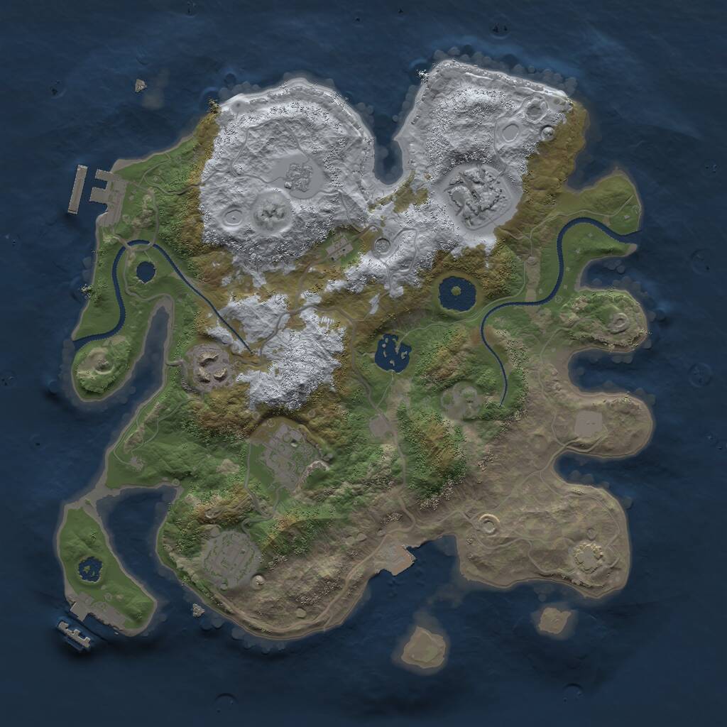 Rust Map: Procedural Map, Size: 3000, Seed: 15674, 11 Monuments