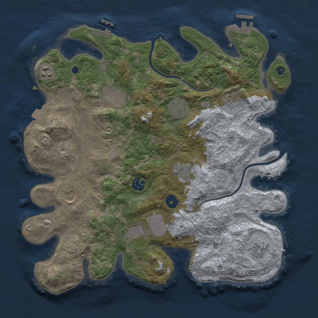 Rust Map: Procedural Map, Size: 3700, Seed: 838905947, 15 Monuments
