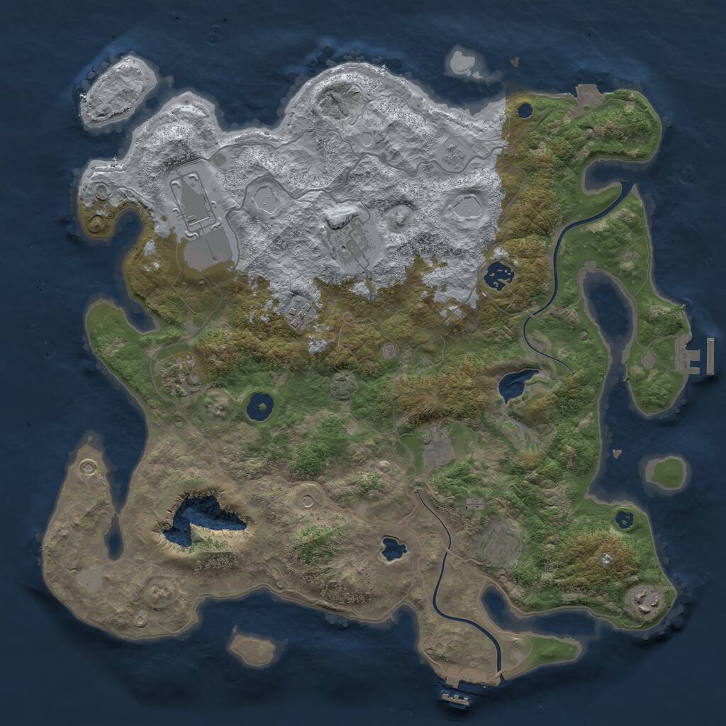 Rust Map: Procedural Map, Size: 4000, Seed: 711722497, 14 Monuments