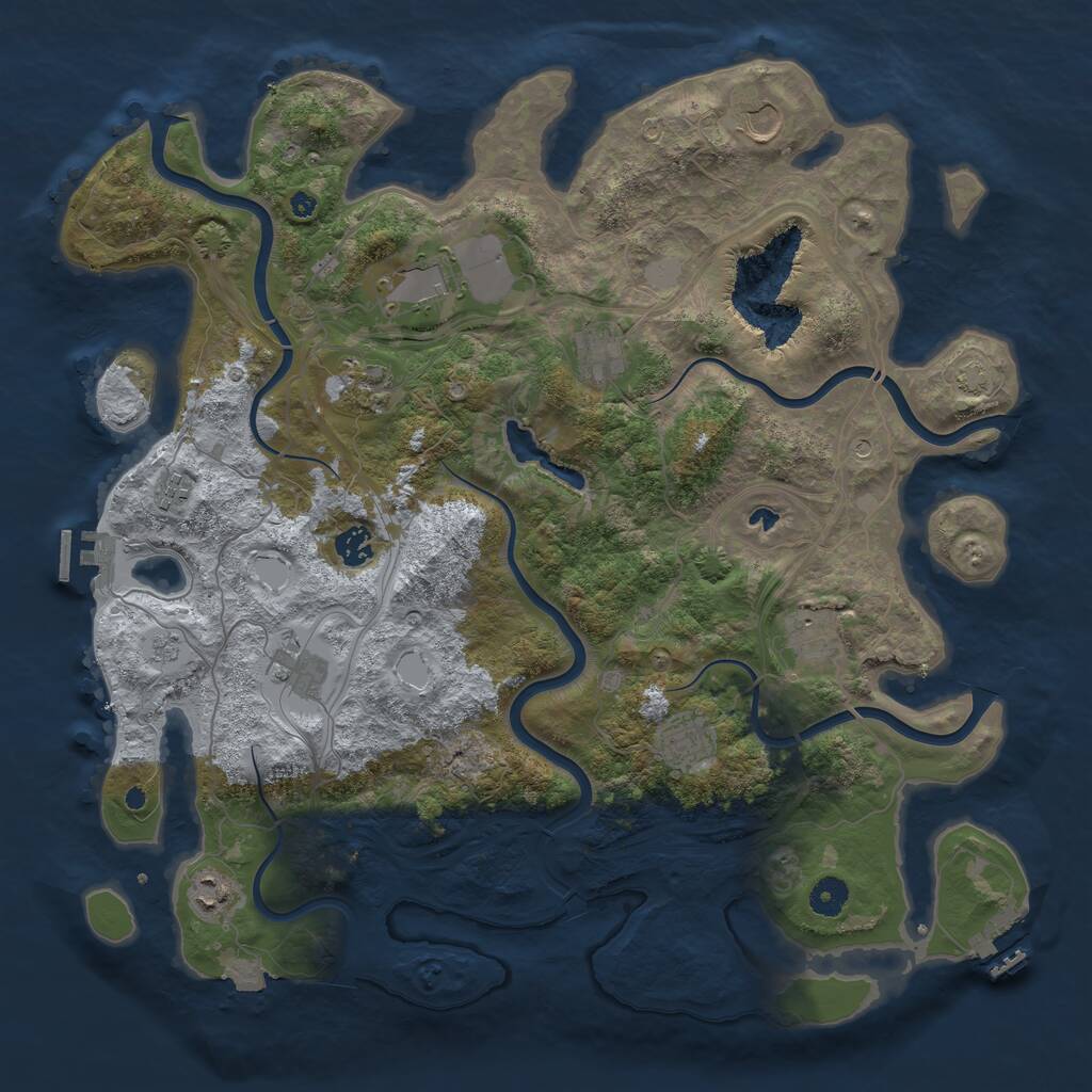 Rust Map: Procedural Map, Size: 4250, Seed: 1009293828, 16 Monuments