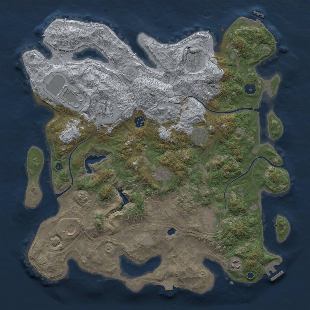 Rust Map: Procedural Map, Size: 4250, Seed: 1124681039, 15 Monuments