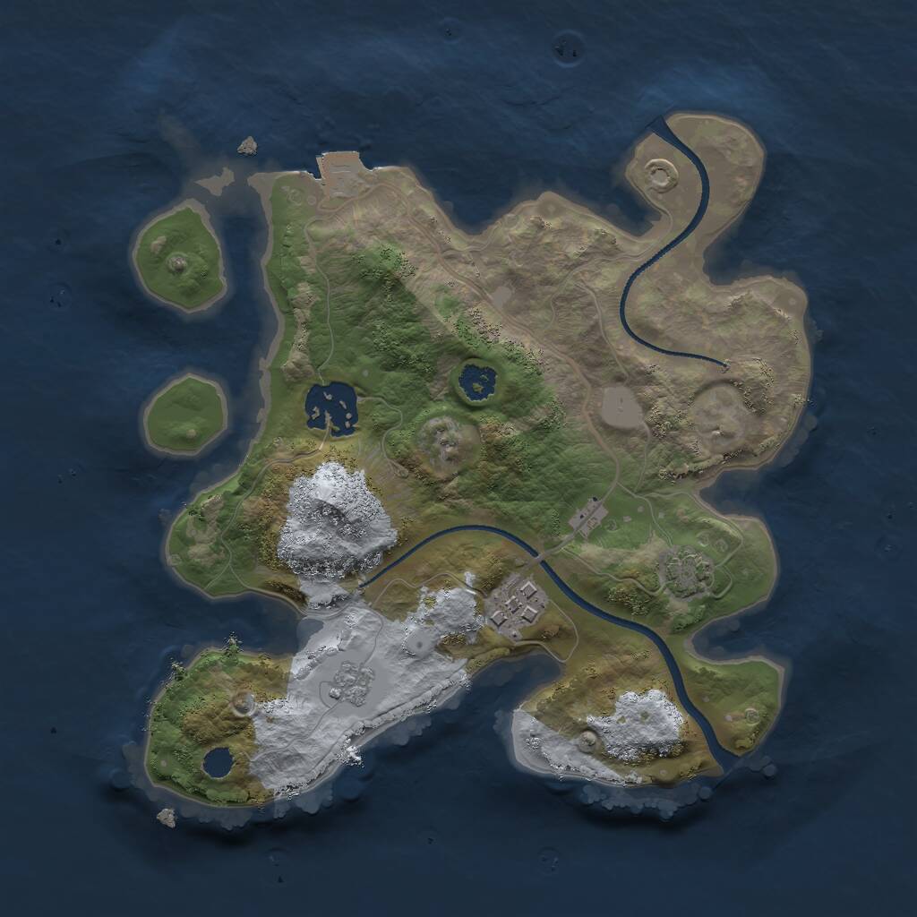 Rust Map: Procedural Map, Size: 2500, Seed: 890, 5 Monuments