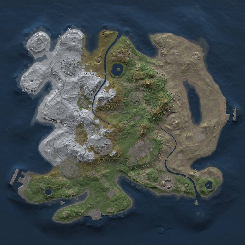 Rust Map: Procedural Map, Size: 3000, Seed: 61350903, 10 Monuments