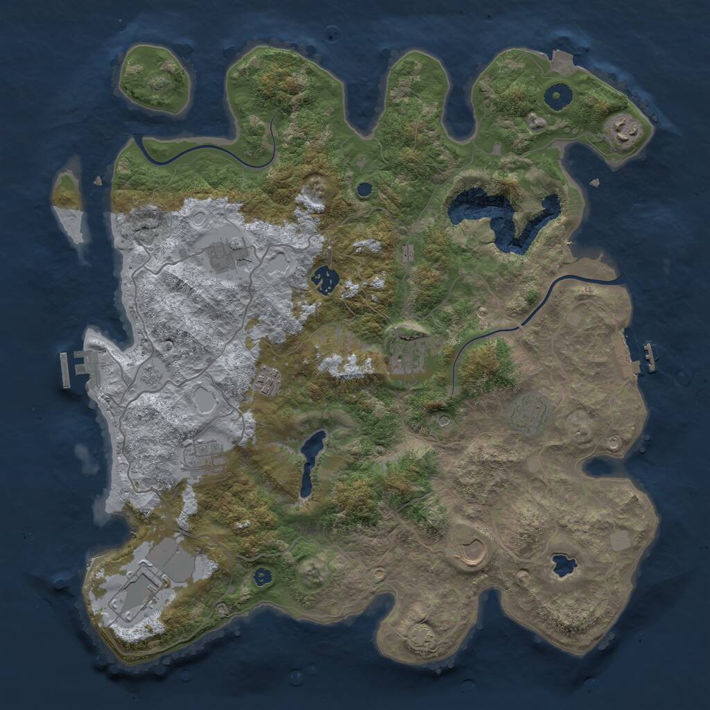 Rust Map: Procedural Map, Size: 4000, Seed: 36849, 15 Monuments