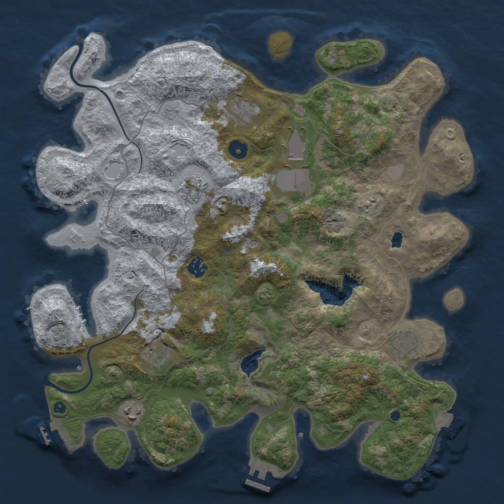 Rust Map: Procedural Map, Size: 4000, Seed: 147852369, 14 Monuments