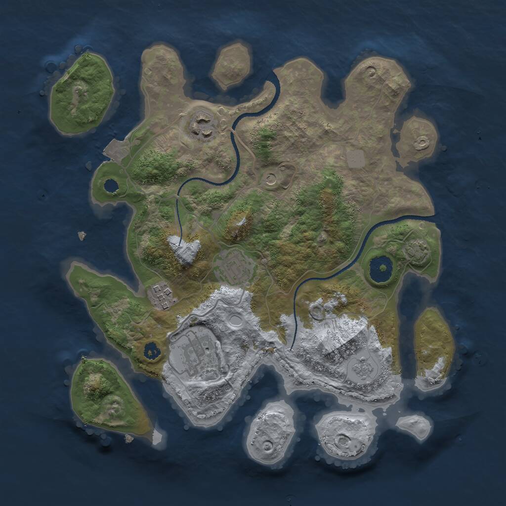 Rust Map: Procedural Map, Size: 3000, Seed: 10234, 8 Monuments