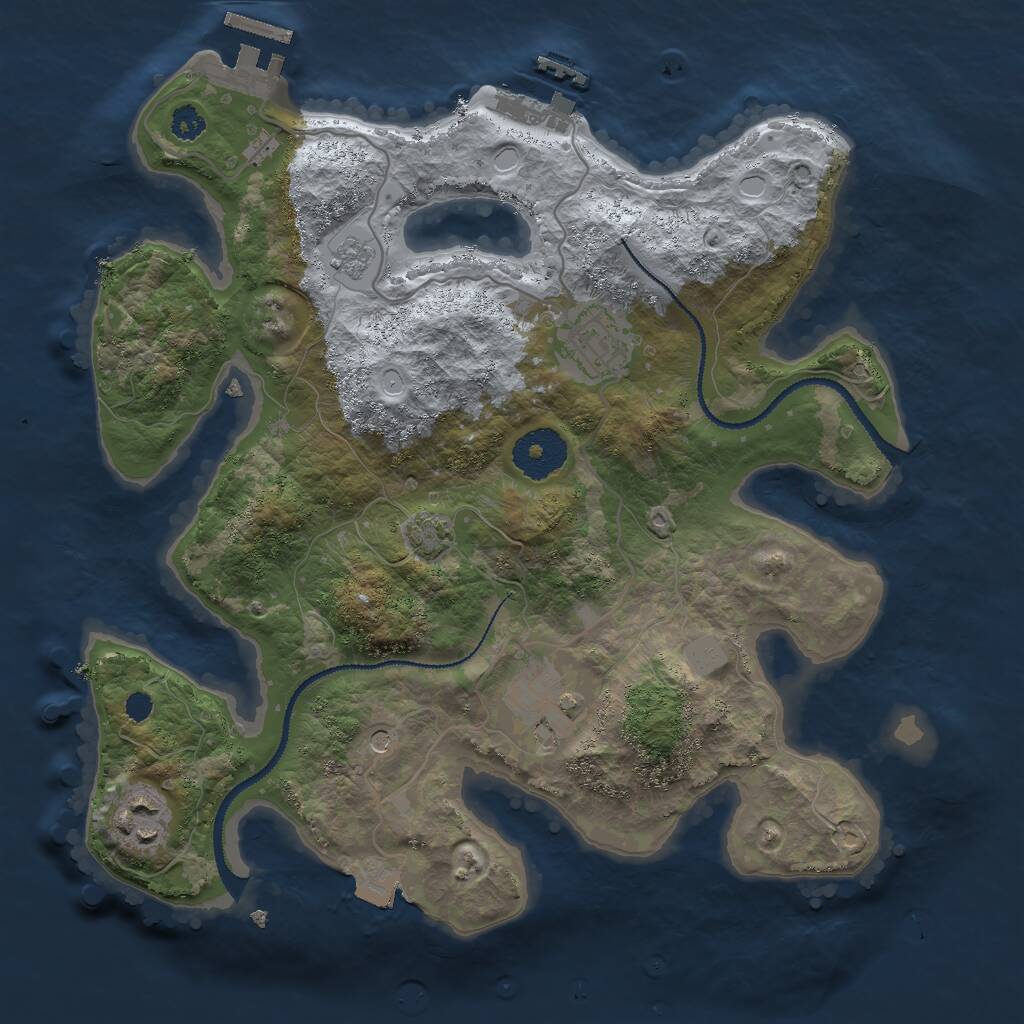Rust Map: Procedural Map, Size: 3000, Seed: 280676053, 9 Monuments