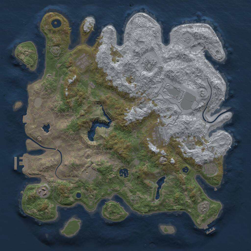 Rust Map: Procedural Map, Size: 4000, Seed: 997990922, 14 Monuments