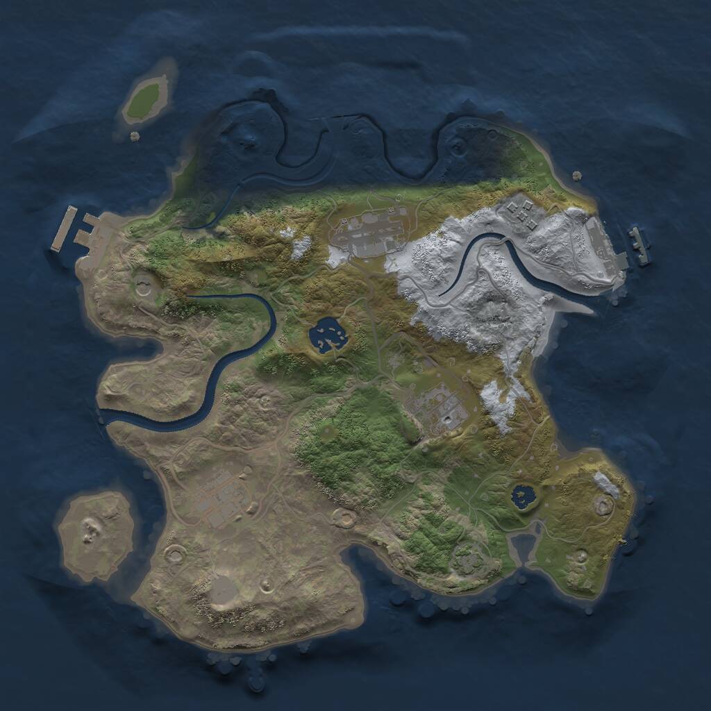 Rust Map: Procedural Map, Size: 3000, Seed: 2061316403, 10 Monuments