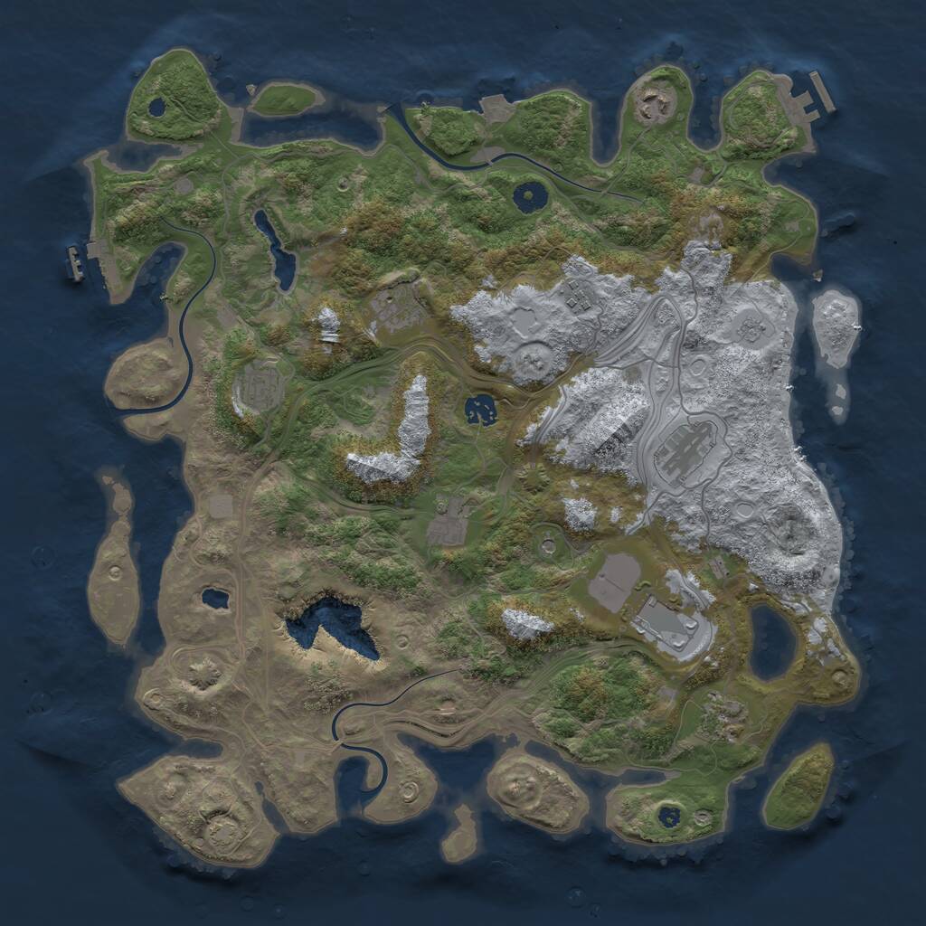 Rust Map: Procedural Map, Size: 4255, Seed: 626289898, 15 Monuments